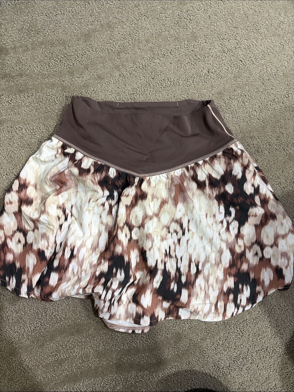 Offline by Aerie Brown Patterned Flared Skort - Soft Waistband Size S